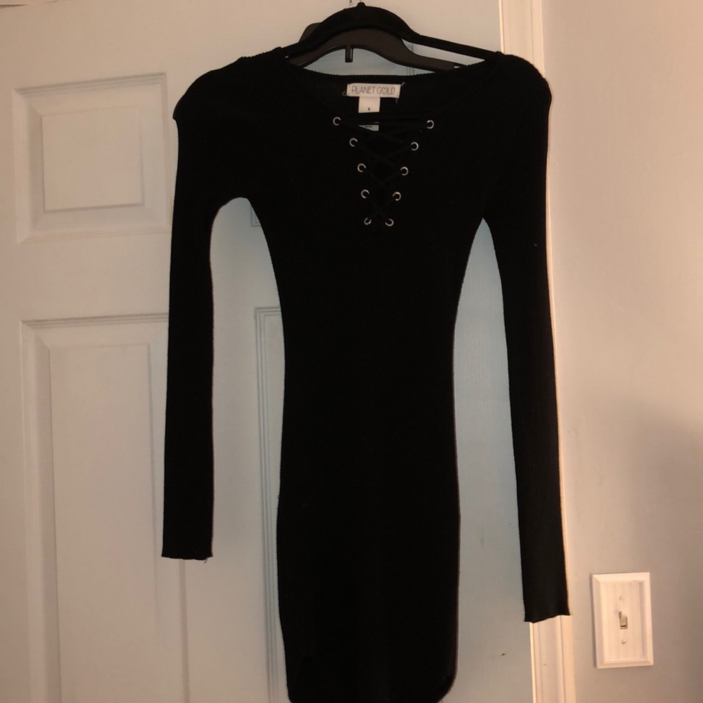 black tight dress